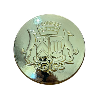 Gold buttons MC 2110 Col E109 – 22 mm with crest for suits and coats