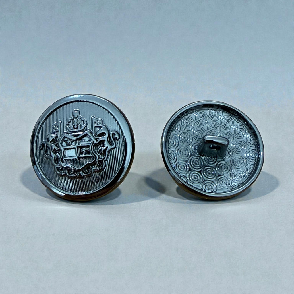 MC 1772 crest metal buttons – Gun Metal 20 mm with shank for suits and jackets