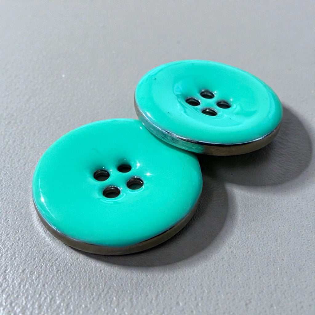 Metal buttons with green finish 6104047 Col 550 – 22 mm handmade