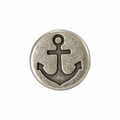 Metal shirt buttons with anchor design DDM 1079 – 9 mm antique silver