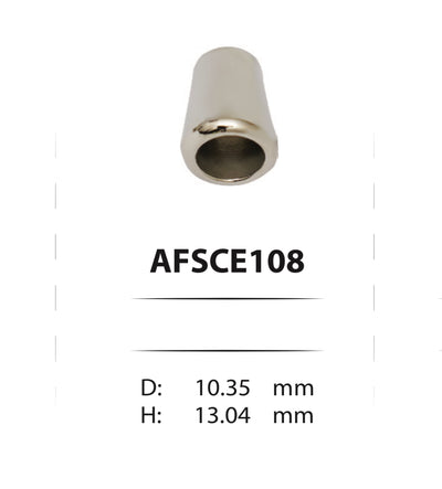Metal cord ends for strings and elastics 108 – length 13 mm, width 10 mm