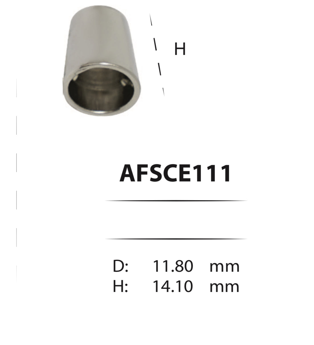 Metal aglets for cords and elastic bands 111 – length 14 mm, width 12 mm