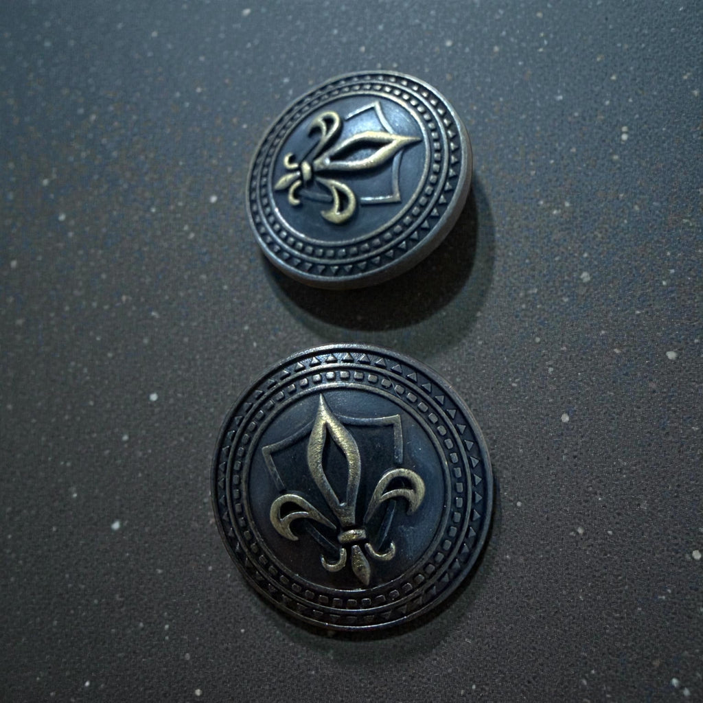 Metal shank buttons 23972 Col 116 – Antique brass 22 mm