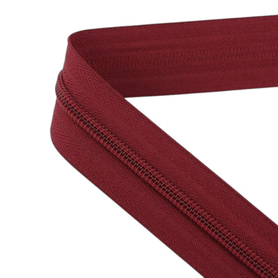 Bordeaux non-detachable coil zippers A013