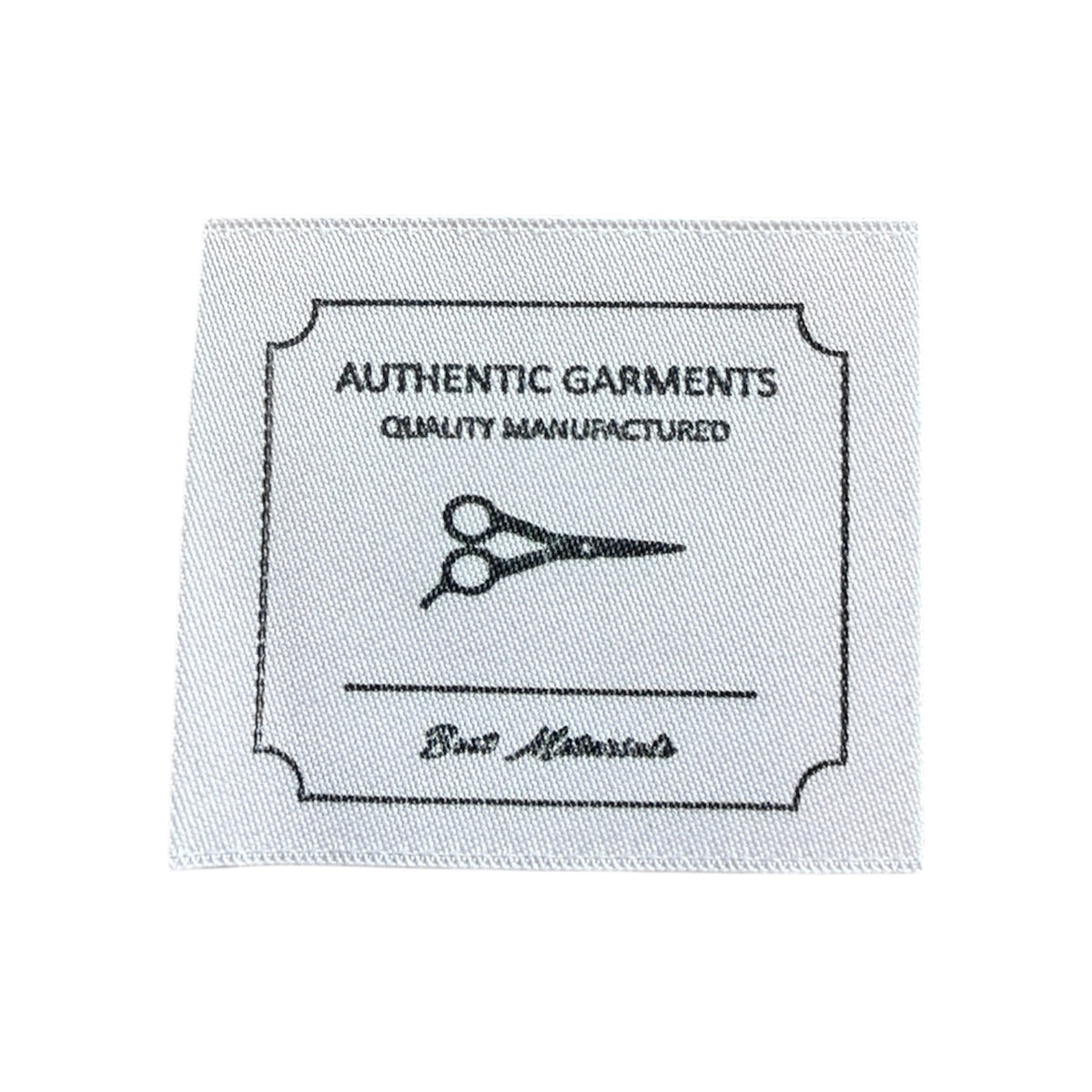 Woven label 4 cm x 3.3 cm – woven print