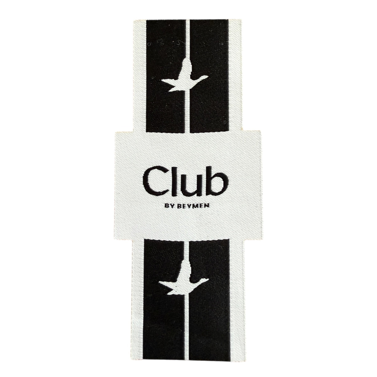 Woven label 9 cm x 4 cm – brand logo