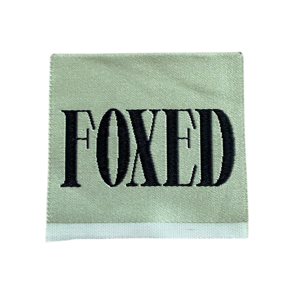 Woven label 8 cm x 4.5 cm – brand logo