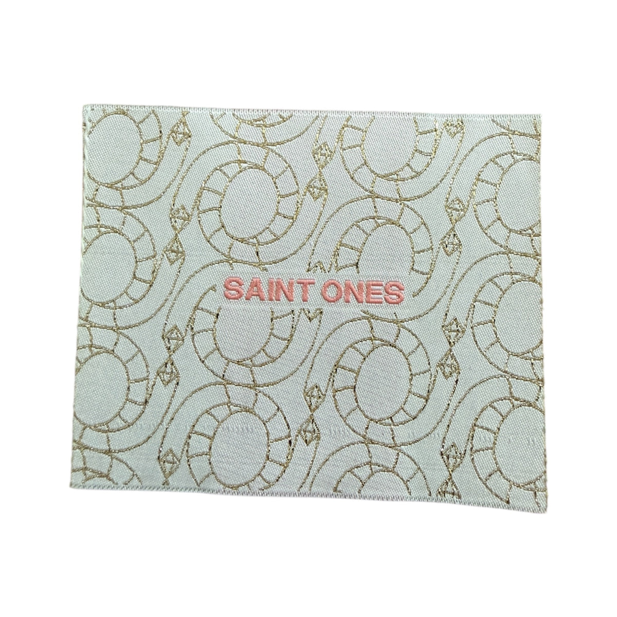Woven label 8.5 cm x 7 cm – Gold effect, jacquard