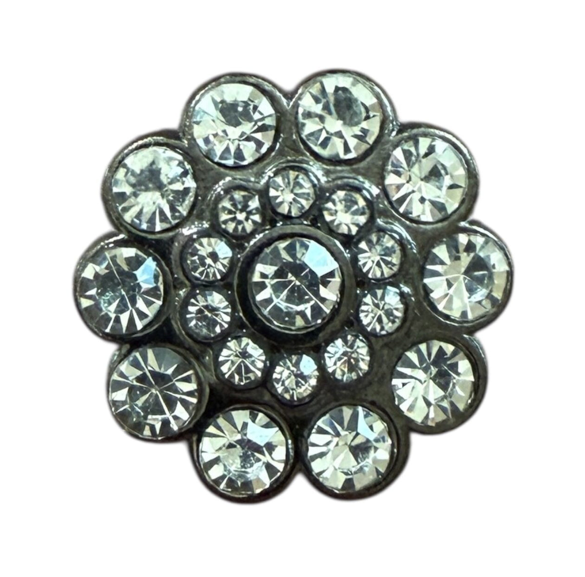 Luxury black metal buttons with crystals ME9008 – 22 mm