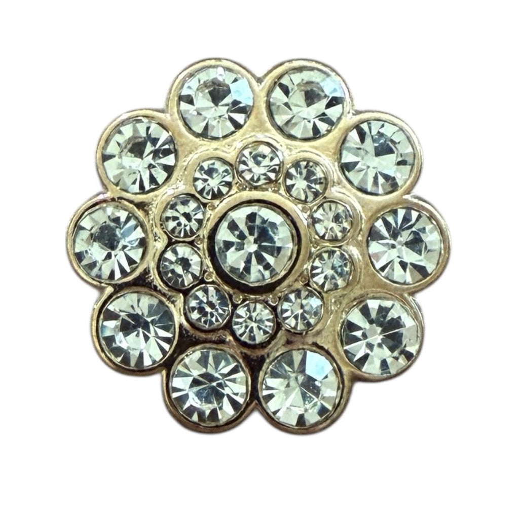 Luxury gold metal buttons with crystals ME9008 – 22 mm