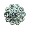 Luxury silver metal buttons with crystals ME9008 – 22 mm