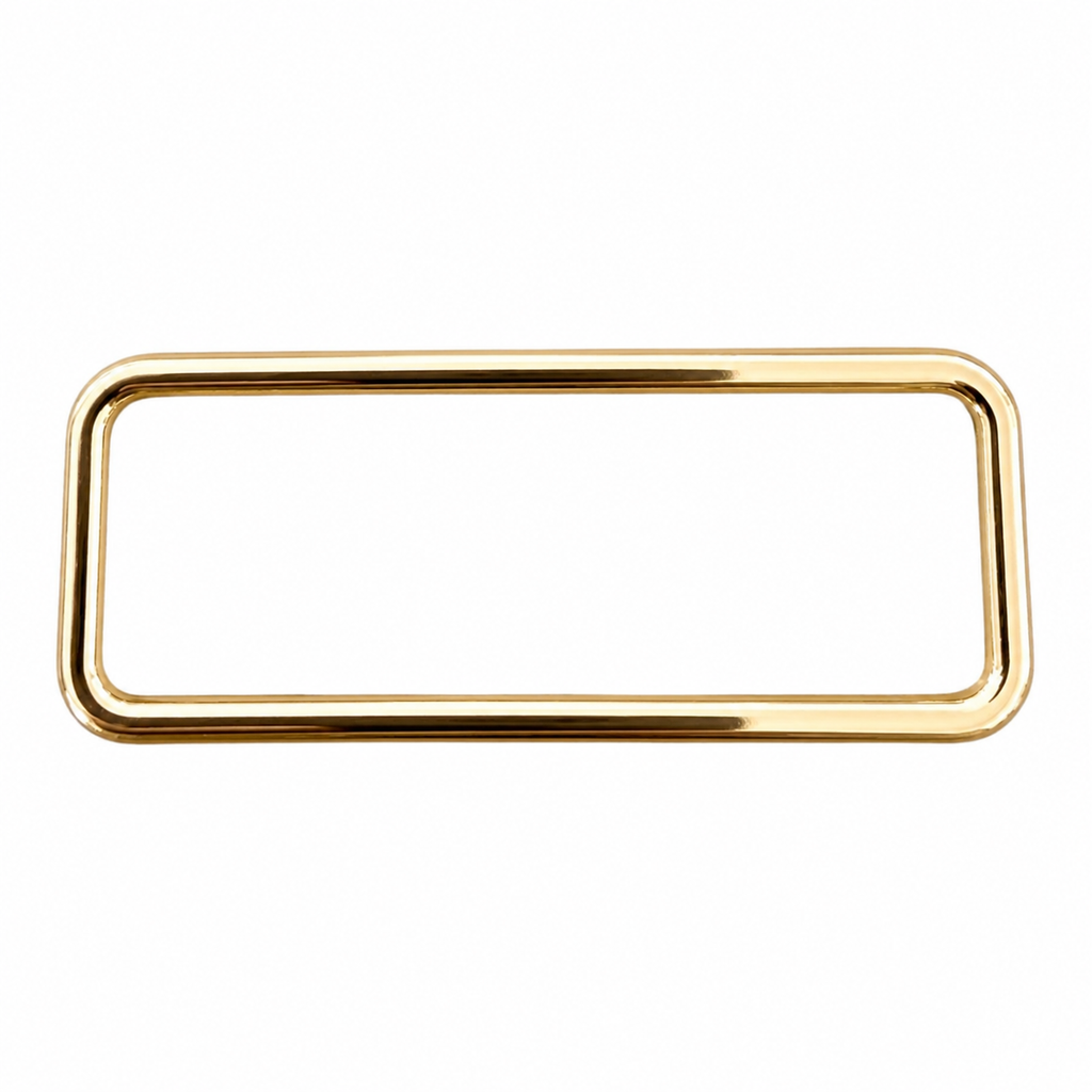 Metal rectangular rings 3703 – 40 mm Light Gold