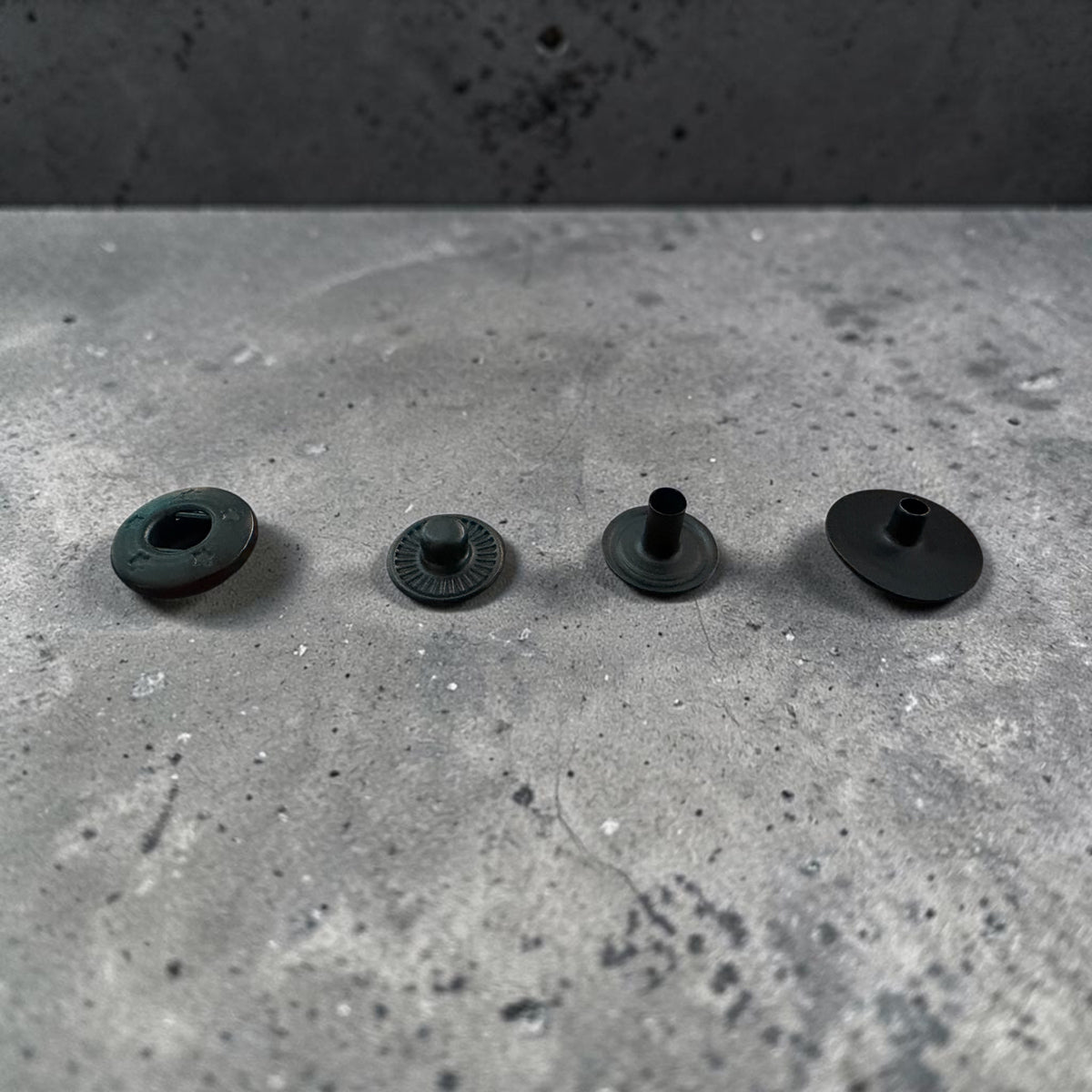 Black hidden snap fasteners HSB 0001 – 15 mm Black Oxide