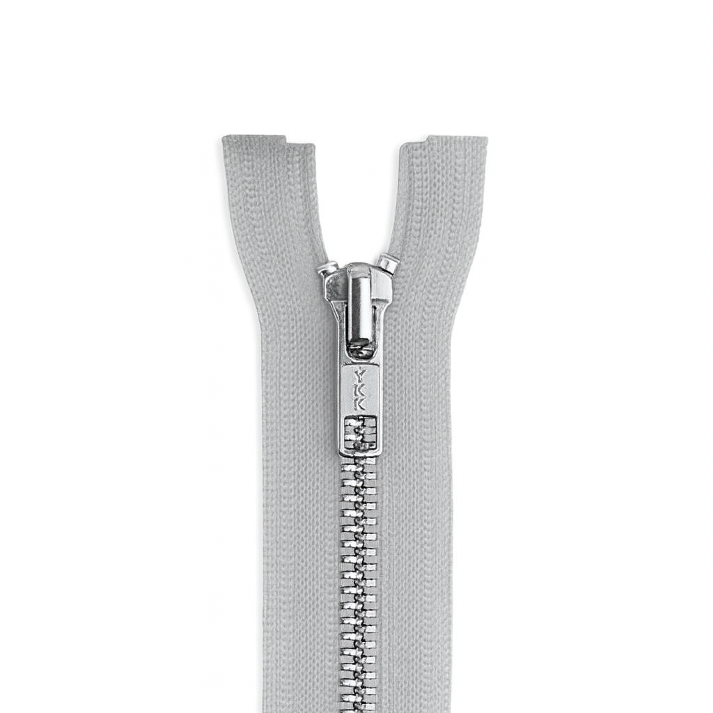 Metal zipper non-separable gray / silver teeth T5 PMZ0002