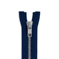 Non-separable metal zipper dark blue / silver teeth T5 PMZ0007