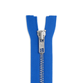 Metal zipper non-separable blue / silver teeth T5 PMZ0006