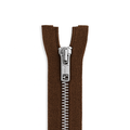 Metal closed-end zipper brown / silver teeth T5 PMZ0008