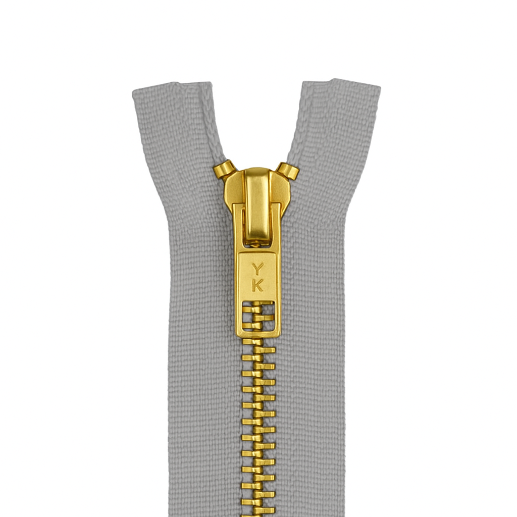 Metal closed-end zipper grey / gold teeth T5 PMZ1002