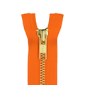 Metal closed-end zipper orange / gold teeth T5 PMZ1004