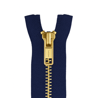 Metal zipper non-separable dark blue / gold teeth T5 PMZ1007