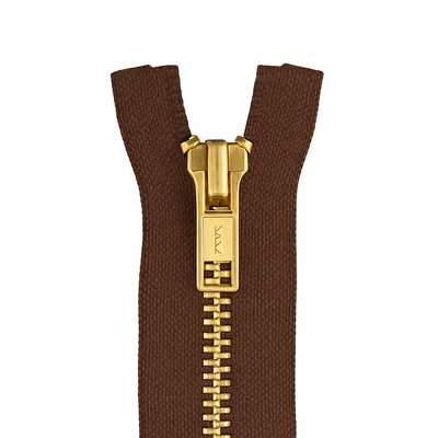 Metal zipper closed-end brown / gold teeth T5 PMZ1008