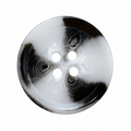 Polyester buttons MT 8825-1 – glossy white with black effect (15, 18, 20, 22 and 25 mm)