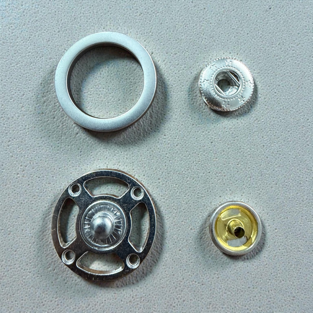 4-part ring-type snap fasteners – 25 mm nickel