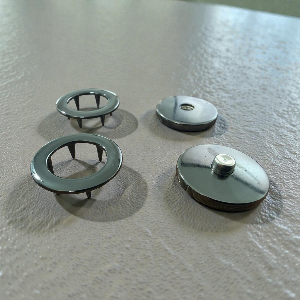 Special HK 305 ring-type snap fasteners – 18 mm and 22 mm, Gun Metal
