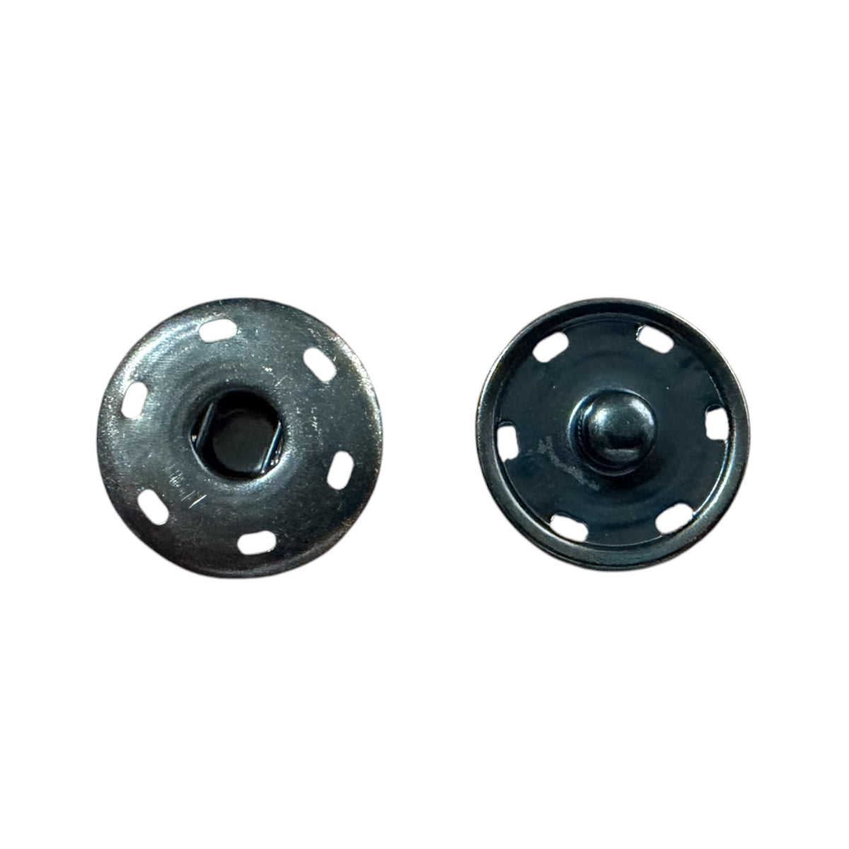 Sew-on snap fasteners ME 630 – Gun Metal, 2-piece set